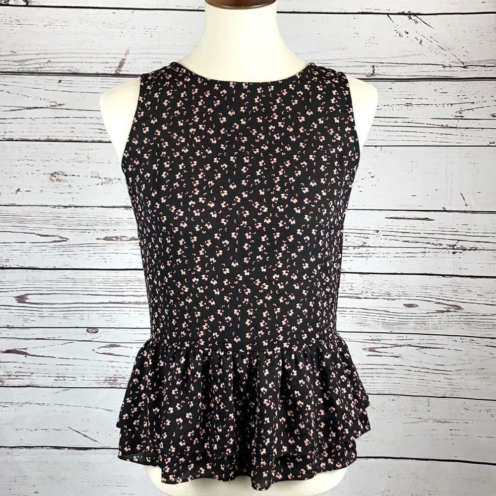LOFT Flower Petals Peplum Top
